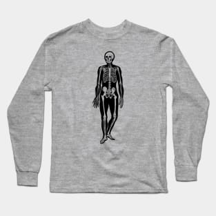 Walking Skeleton - Vintage Anatomy Long Sleeve T-Shirt